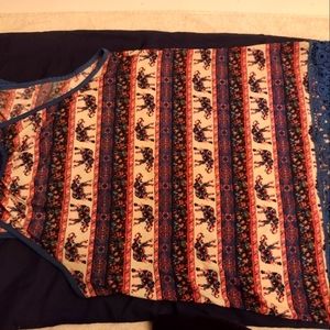 Rue21 median elephant lacey cute tank top